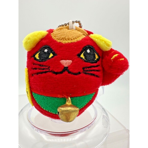 Sanrio Little Twin Stars Bag & Red Lucky Cat Plush Bell Keychain Charm - Picture 4 of 9